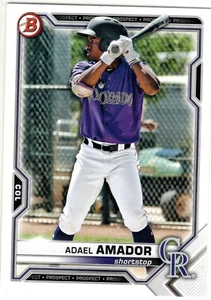 Draft Bowman Adael Amador Colorado Rockies 2021 *** - Imagen 1 de 2
