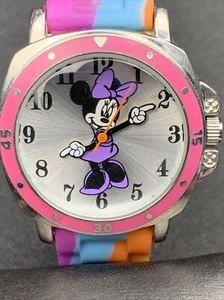 Minnie Mouse Watch Disney Accutime MIN1104AZ Colorful Rubber Strap Vintage - Picture 1 of 8