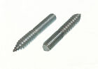 NEW 24 x DOWEL SCREWS DOUBLE ENDED WOOD TO METAL 6MM x 50MM BZP STEEL - One Stop