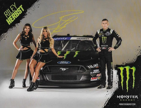 SIGNED 2023 RILEY HERBST "MONSTER ENERGY" #98 NASCAR XFINITY SERIES POSTCARD Cover