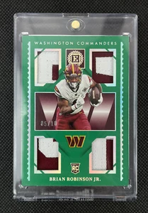 2022 Panini Encased Brian Robinson Jr. Novato Quad Patch Emerald / 10 SSP de radiocontrol - Imagen 1 de 6