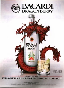 2009 STAMPA ANNUNCIO - BACARDI RUM AD - BACARDI DRAGO BACCA RUM FRAGOLA ANNUNCIO - Foto 1 di 1