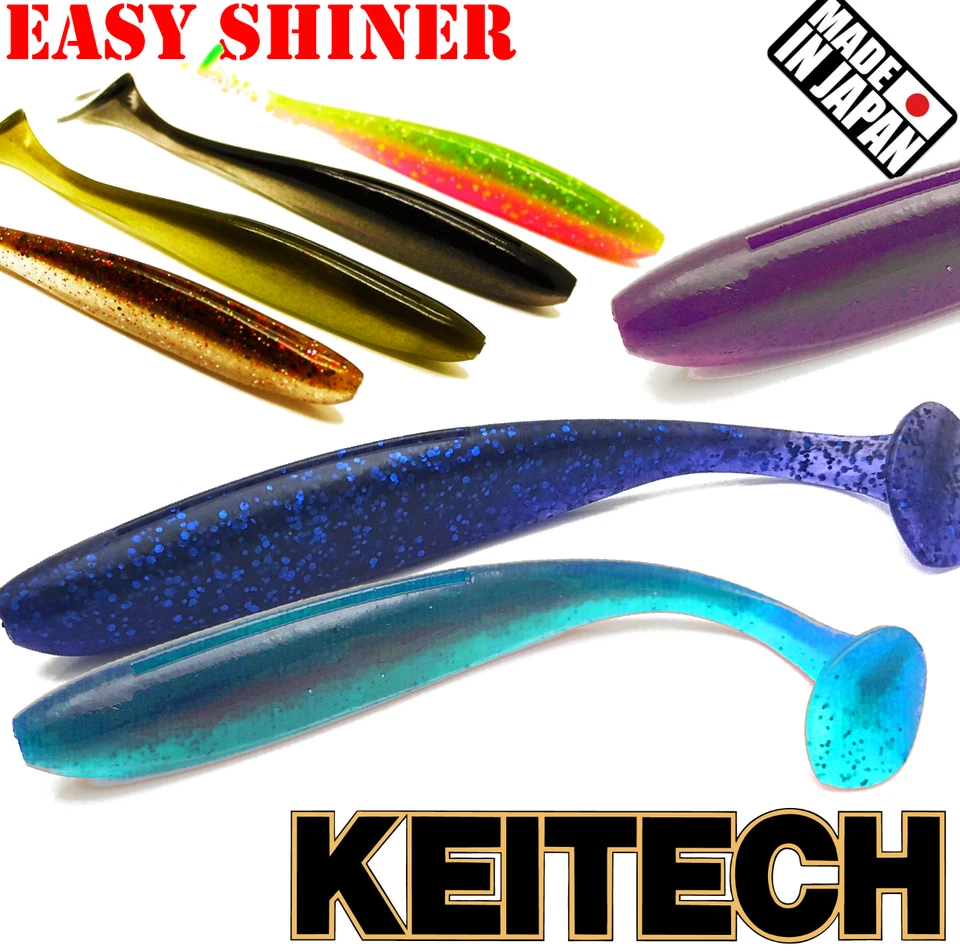 Señuelo suave de silicona KEITECH EASY SHINER 4' Japón perfumado a calamar 108 mm 5 gr 7 un. Foto 1 de 4
