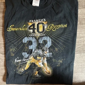 Franco Harris "40th" Anniversary Immaculate Reception T-Shirt Steelers Men's Lg - Picture 1 of 3