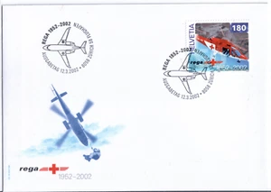 Switzerland 2002 FDC 50th Anniversary of Air Rescue Service Agusta - Picture 1 of 2