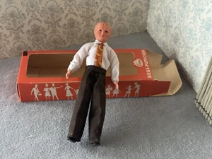 Muñeca Caco alemana vintage hombre/papá mediados de siglo 5 pulgadas de alto - Imagen 1 de 8