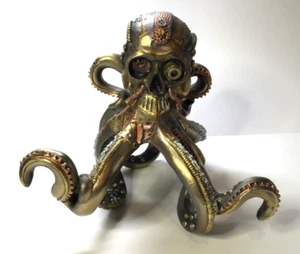 PIRATE MECHANICAL SKULL OCTOPUS FIGURINE - HEIGHT IS 7-1/2" - ROBOT OCTOPUS - Picture 1 of 6