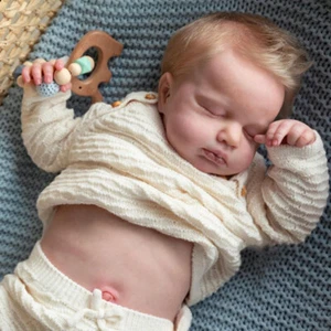 19inch Realistic Gift Girl Lifelike Sleeping Newborn Reborn Doll Silicone Body - Picture 1 of 4