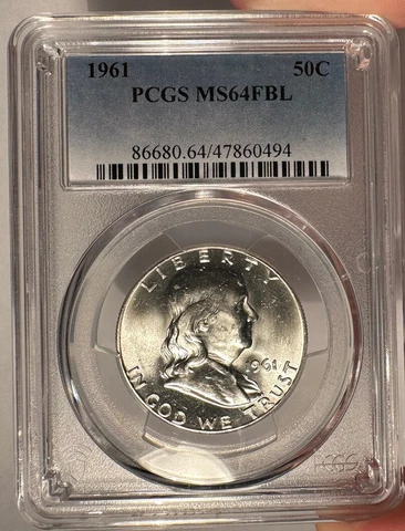 1961 50c PCGS MS 64 FBL Franklin Half Dollar Cover