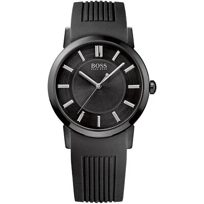 Reloj para hombre Hugo Boss 302446 correa de silicona negra esfera negra Foto 1 de 2