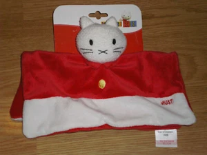 Kuscheltier Plüschtier Binz flach Katze ROT weiß Musti Bengy eckig katze cat NEU - Bild 1 von 1