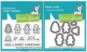  Juego de sellos y troqueles transparentes para cervatillo césped pequeño pan de jengibre LF2417 y LF2418 - Navidad - Imagen 1 de 3