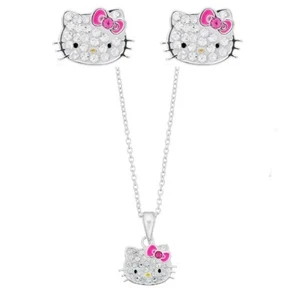 Hello Kitty Jewerly versilbert, Ohrringe, Jewerly, Sanrio Hello Kitty Sterling - Bild 1 von 5