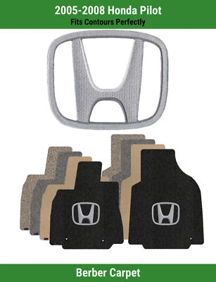 Alfombrillas delanteras Lloyd Berber para Honda Pilot '05-08 con Honda H plateadas sobre negras Foto 1 de 4