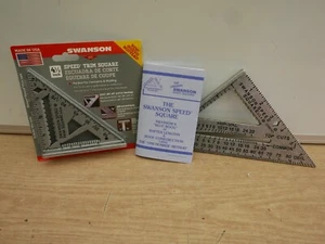 SWANSON 7" SPEED ROOFING SQUARE & BLUE BOOK S0101 + 4.5" TRIM SQUARE S0145 - Picture 1 of 2