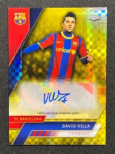 David Villa Autograph 2022-23 Topps Chrome FC Barcelona Yellow X-Fractor #/99 - Picture 1 of 2