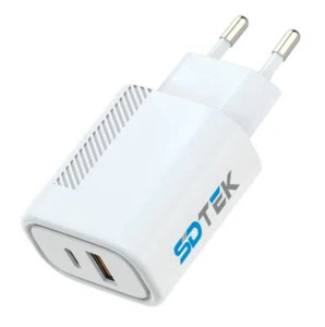 SDTEK 20w EU Travel Adapter Fast Wall Charger Power Delivery (PD) Type C - Picture 1 of 5