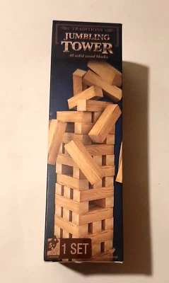 Traditions Jumbling Tower Classic 39 Wooden Blocks Strategy Game New - Image 1 of 4