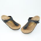 Birkenstock Gizeh Womens Black T Strap Buckle Sandals Size 38 US L7 M5 Regular