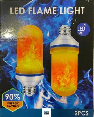 Dusky Shark Flame Light Bulbs, 4 Modes Flickering Light Bulbs, E26 Base- 2PK - Image 1 of 4