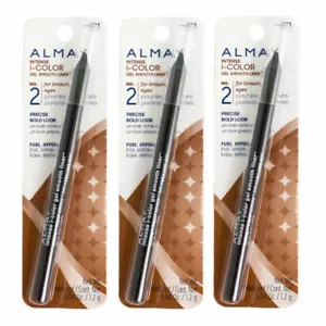 3 X ALMAY INTENSE I-COLOR GEL SMOOTH EYE LINER EYELINER ❤ 031 BLACK ❤ - Picture 1 of 1