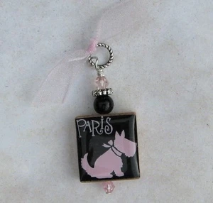 Scottish Terrier Pendant VTG Altered Art Paris Scotty Scottie Dog Silhouette - Picture 1 of 1