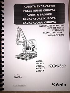 Kubota Minibagger KX91-3a2 Stückliste Ersatzteilliste Teilekatalog #66