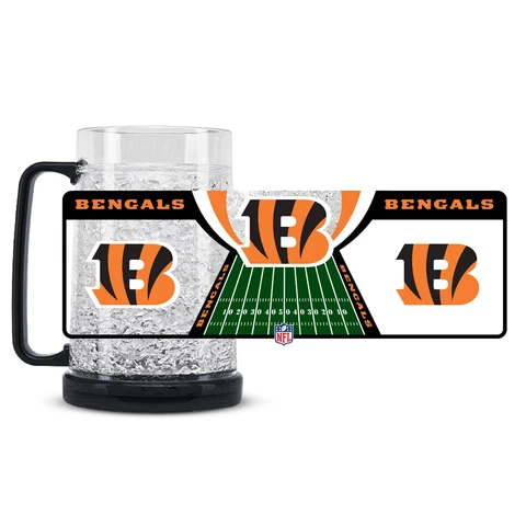 NFL Cincinnati Bengals 16oz Crystal Freezer Mug FREE SHIPPING Cover