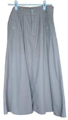 Vintage Jordache Khaki Jean Midi Skirt 100% Cotton Size 14 80s Lagenlook Safari - Image 1 of 4