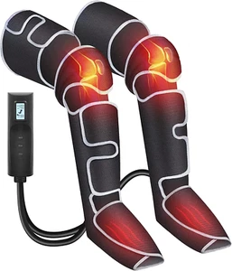 LEG HEAT MASSAGER Circulation Air Compression Calf Knee Foot Wraps - Picture 1 of 10