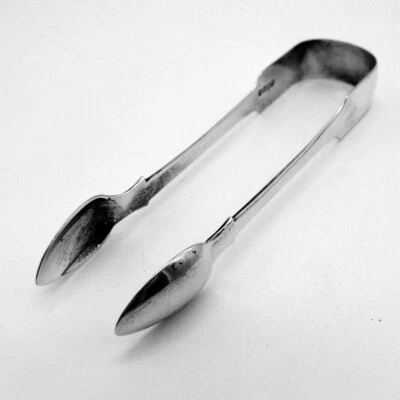 Pinzas de azúcar grandes Joseph Hicks plata esterlina Exeter 1829 mono HJR Foto 1 de 4