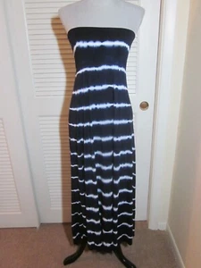 A Pea In The Pod S / P / CH Maternity Dress Strapless Blue with White Stripes - Picture 1 of 12