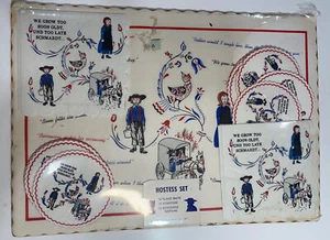Hermoso juego de 12 colchonetas vintage de papel cuáquero de anfitriona - Imagen 1 de 7