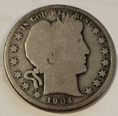 1904-S Barber Silver Half Dollar - Good, Scarce Date San Francisco 50C coin - Image 1 of 2