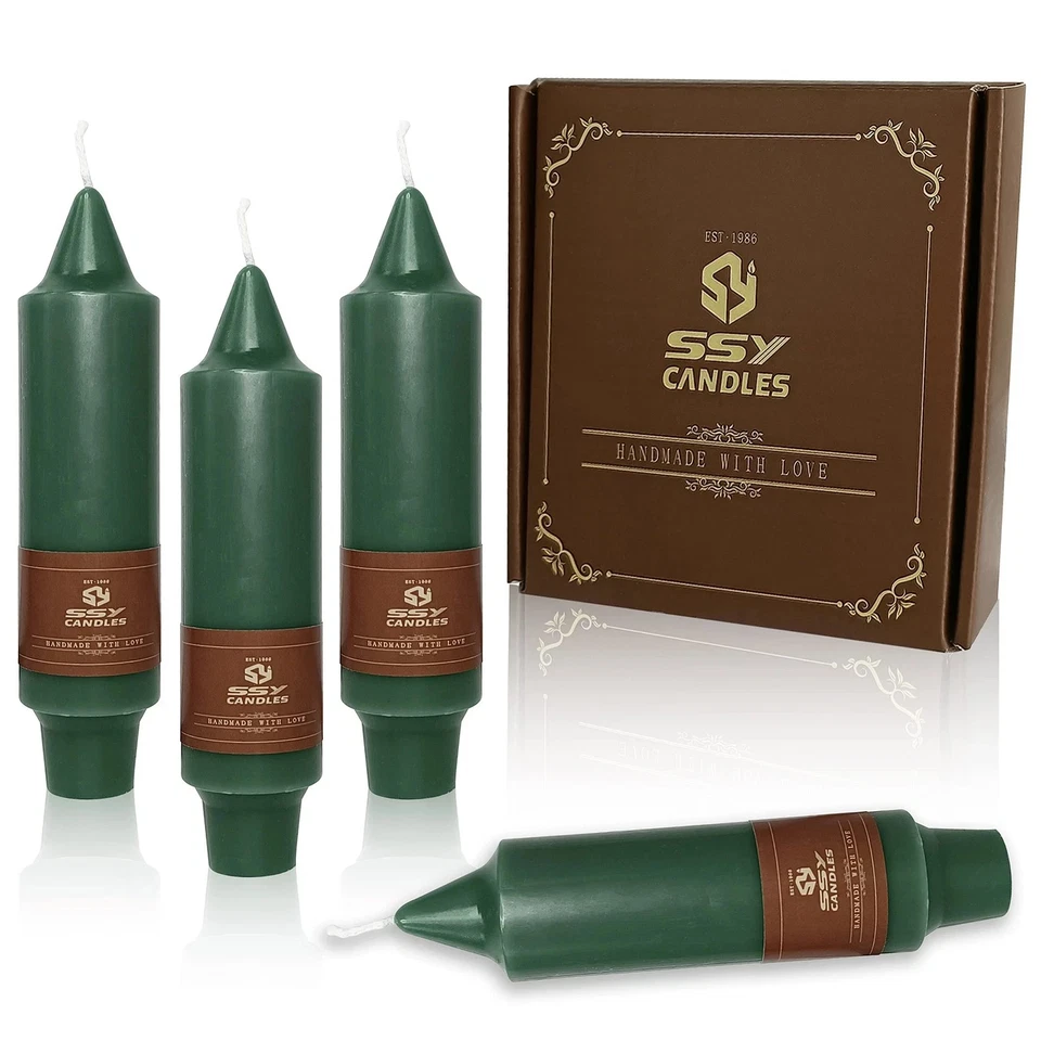 Velas cônicas sem gotejamento 5 polegadas castiçais curtos jantar verde Natal - Imagem 1 de 1