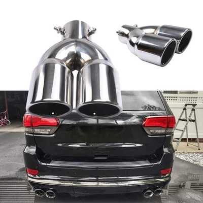 Caliber Car Rear Dual Outlet Exhaust Muffler Tips For Jeep Grand Cherokee - Image 1 of 4