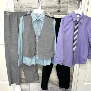 Van Heusen Boy's Dress Suit Set w/ Tie Size 12 Lot Of Two Sets - Picture 1 of 12