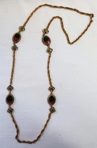 Antiguo collar vintage esmaltado tono oro - Imagen 1 de 6