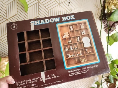 Vintage Shadow Box Wall Shelf Trinket Miniature 16.5”x12” Wooden Himark NIB - Image 1 of 4