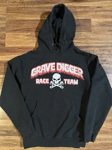 Grave Digger Hoodie Sweatshirt Small Black Pullover Race Team Logo - Picture 1 of 8
