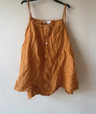 Primark Light Orange Women's Flowy Cami Top Size 14 Spaghetti Straps - Image 1 of 4