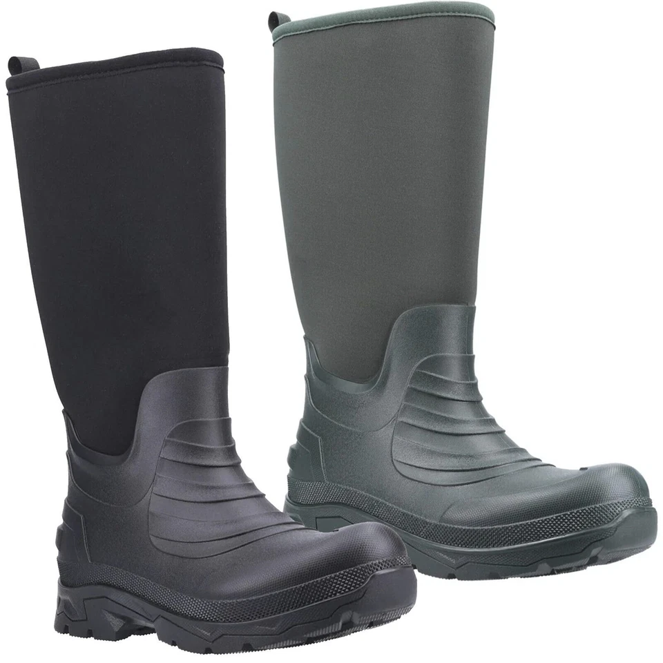 Mens Cotswold Kenwood Pull On Rubber Tall Wellington Wellie Boots Sizes 7 to 12 - Image 1 of 1