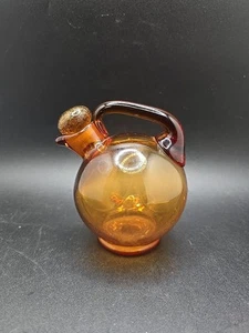 DECANTER INCLINAZIONE SFERE AMBRA vetro CAMBRIDGE vintage anni '30 - Foto 1 di 13