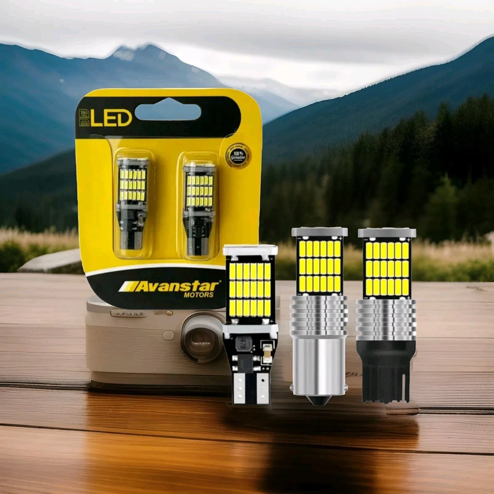 Avanstar Motors 2PCS 45LED T15/W16W Car Reverse Light Bulb - Image 1 of 4