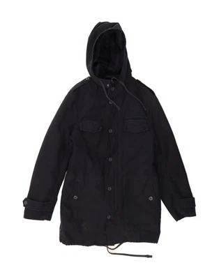 BRANDIT Mens Hooded Parka Jacket UK 36 Small Navy Blue Polyester DJ00 - Image 1 of 4