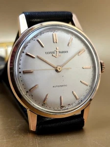 VINTAGE & FINE ULYSSE NARDIN AUTOMATIC 1950's GOLD PLAQUE WristWatch !!!! - Picture 1 of 14