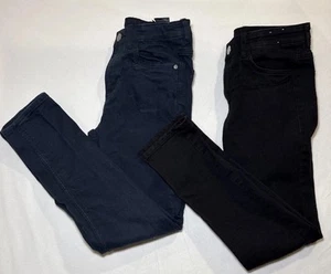 Boys Lot of 2 Black Blue Denim Jeans, Size 12-13 Skinny H&M - Picture 1 of 6