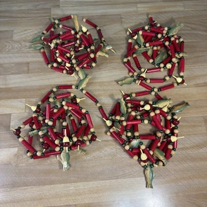 4 Wood Fish Bobber Garland 8ft/ea Midwest Cannon Falls Tree Ornament Cabin Lodge - Picture 1 of 7