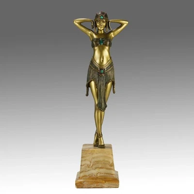 Anfang 20. Jahrhundert Art Deco Skulptur "Skarabäus Tänzerin" von Demetre Chiparus - Bild 1 von 4