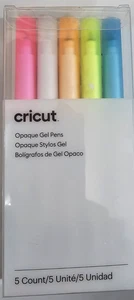 Cricut Opaque Gel Pens New 5 CT Pink White Orange Yellow Blue - Picture 1 of 2